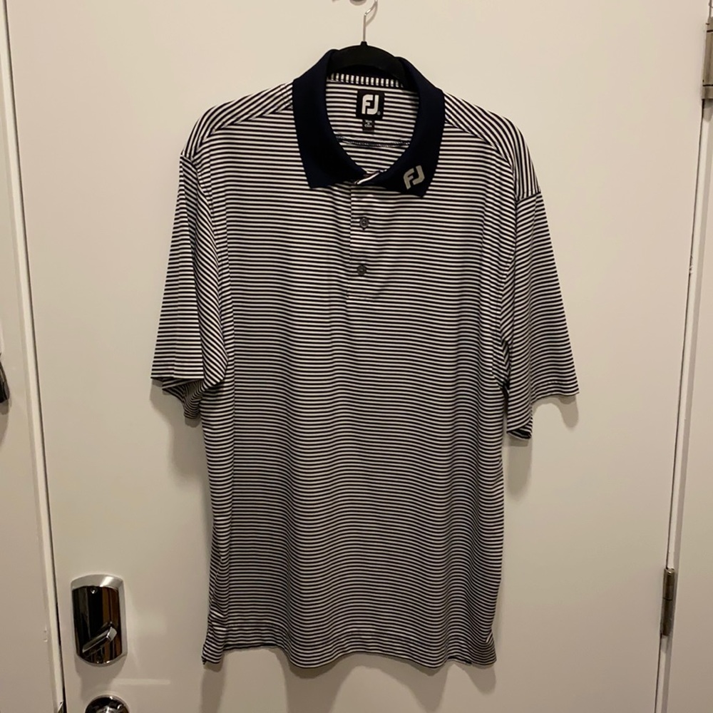 Footjoy Golf Polo - Navy Stripe XL
